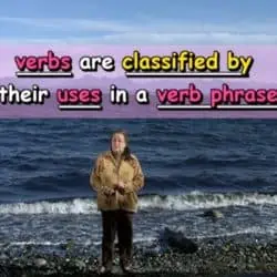 verbs are classified by their uses in a verb phrase